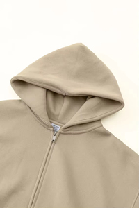 Sweat à capuche unisexe surdimensionné OEM pour homme, broderie personnalisée, polaire épaisse en coton, coupe-vent, éco-responsable, avec fermeture éclair - Product Image 4