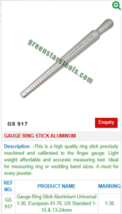 Aluminium GS 917 Ring Stick Gauge Plastic and <b>Silicone</b> Jewelry <b>Tools</b> for Jewellery - Product Image 2