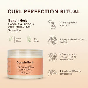 Moisturizing <b>Curl</b> <b>Enhancer</b> Smoothie Cream with Coconut Hibiscus for Wash and Go Natural Curly Hair Styling - Product Image 6