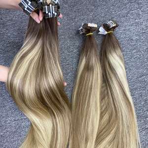 2024 couleur chaude ruban adhésif droit Remy pour Genius trame perruque cuticule alignée non traitée 100% Extensions de cheveux vierges crus vietnamiens - Product Image 5