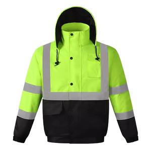 Vêtements d'hiver pour hommes Veste chaude en coton épais Manteau imperméable haute visibilité Vêtements réfléchissants pour le travail en plein air/trafic/construction - Product Image 5