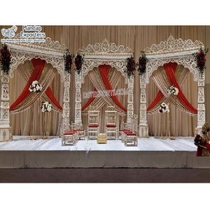 Nuevo diseño de estilo Bollywood Mandap abierto decoración Ceremonia de boda hindú interior Mandap Bollywood tema abierto Mandap Australia - Product Image 1