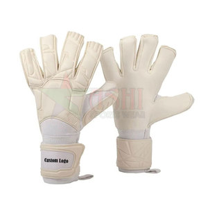 Gants de gardien de but de football en cuir professionnel avec paume en latex, sangle de poignet, adhérence antidérapante, coupe-vent, haute performance, utilisation en extérieur - Product Image 1