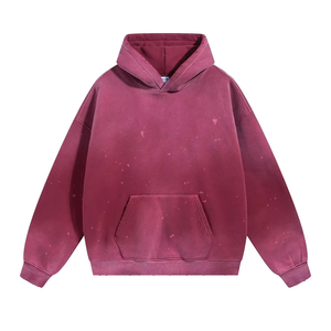 2025 Trending Customizable OEM Men's Winter Casual Hoodie 100% Cotton Fleece Quick Dry Breathable Solid Pattern Long <b>Clothing</b> - Product Image 4