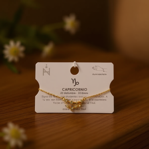 Pulsera con Dije de Capricornio, Chapada en Oro, Acero Inoxidable, Joyería Zodiacal, Unisex, Estilo Clásico - Product Image 2