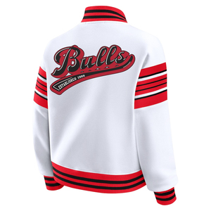 Personalizado para el equipo parche bordado para Logo chaqueta universitaria unisex con Vintage Stand Collar teñido patrón sólido - Product Image 3