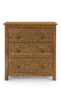 โต๊ะข้างเตียงไม้แบบดั้งเดิมเหนือกาลเวลา - โต๊ะข้างเตียงทำมือจากไม้เนื้อแข็งสำหรับบ้านหรู วิลล่า และโรงแรม - Product Image 3