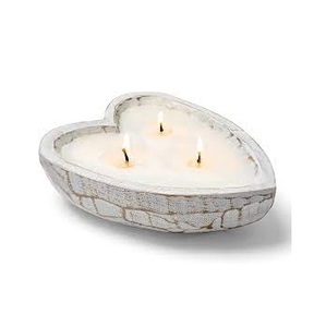 Cuenco de madera personalizado con forma de corazón para hacer velas, cuenco de cera de madera de la mejor calidad de lujo, cuenco de masa de madera hecho a mano al por mayor - Product Image 1