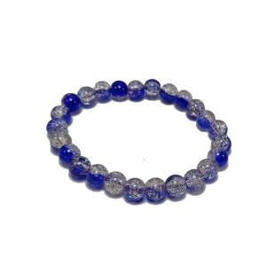Bracelet en cristal bleu océan, perles rondes craquelées, pierre de 8 mm, pierre précieuse, mode, cadeau pour homme et femme, énergie - Product Image 2