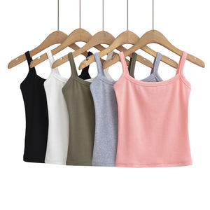 Débardeurs de sport décontractés pour femmes, en gros, couleur unie personnalisée, bretelles spaghetti, tissage respirant, séchage rapide, écologique - Product Image 1