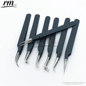 Nhãn Hiệu Riêng Nhật Bản Thép Không Gỉ Lông Mi Nhíp Rmi 405 Bạc Điểm Màu Đen Kế Hoạch Grip Sợi Lời Khuyên Cho Khối Lượng Ứng Dụng - Product Image 2