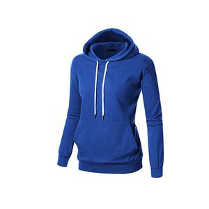 Sweat-shirt à capuche bleu, coupe classique, manches longues, couleur unie, tricoté, décontracté, unisexe, pour l'automne - Product Image 2