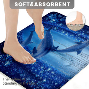 Ensemble de tapis de bain imprimés sur mesure pour salle de bain, tapis antidérapant pour douche, rideau de douche - Product Image 3