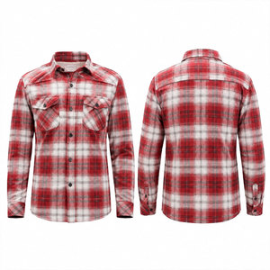 Chemise en flanelle pour moto, vêtements de moto renforcés pour hommes, chemise à carreaux à manches longues pour hommes - Product Image 1