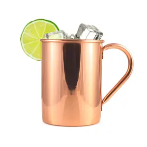 Solid Shine Copper Moscow Mule Large Mugs 100% Handcrafted Food Safe Pure Unlined Copper Cup & Lacquer Lined