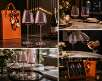 Bolsas de Vino Rojas Bordadas en Piel Sintética para 2 Botellas, Regalo Empresarial, Porta Botellas de Vino de Lujo