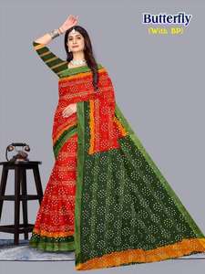 Saris imprimés en coton papillon de créateur, vente en gros de vêtements indiens et pakistanais pour les détaillants - Product Image 3