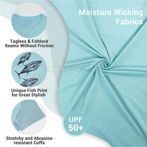 Camiseta de pesca transpirable de secado rápido para uso en exteriores Camiseta de pesca con logotipo personalizado para hombres Ropa de verano - Product Image 5