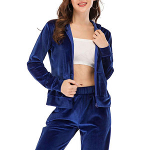 Ensemble de survêtements en velours de coton pour femmes, vêtements de sport décontractés, 2 pièces, doux et confortables, logo personnalisé, fabrication en usine - Product Image 5