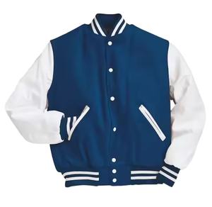 Blouson universel personnalisé 2025 en mélange coton-laine respirant et à séchage rapide, col montant, manches longues, style Letterman, pour l'hiver (vente en gros) - Product Image 3