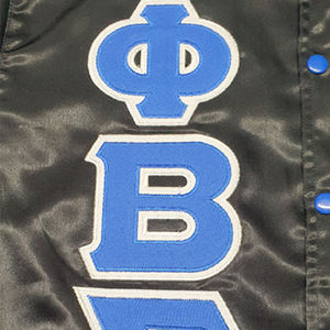 Chaqueta Bomber de Satén de Invierno para Hombre, Marca Phi Beta Sigma, Decoración de Botones de Poliéster, Chaqueta Deportiva Bordada de Satén, Chaqueta Universitaria - Product Image 5