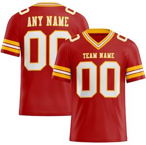 เสื้ออเมริกันฟุตบอลผู้ชายแบบกำหนดเอง-100% โพลีเอสเตอร์ พิมพ์ลายดิจิทัล ระบายอากาศ แห้งเร็ว แขนสั้น คอวี สำหรับนักกีฬาแบบกำหนดเอง - Product Image 4