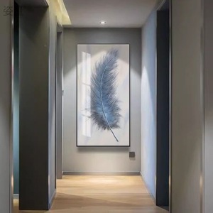 Shimmering Serenity: Crystal-Embedded Porcelain Artwork Shallow Atmosphere with Seven <strong>Horses</strong> Hanging <strong>Paintings</strong> and LED Lights - Product Image 5