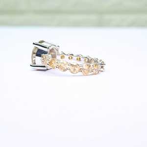 การตั้งค่าฝาปิดเพชรสีแชมเปญ/สีน้ำตาลสุดหรูสำหรับผู้หญิงที่ได้รับการรับรองการหมั้นทอง10K 14K 18K/แหวนครบรอบ - Product Image 6