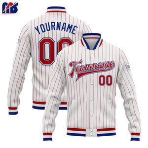 Veste universitaire personnalisée, style baseball classique, boutons-pression, veste coupe-vent en polaire, veste bomber pour équipe avec nom et numéro - Product Image 5