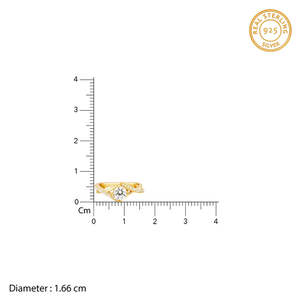 แหวนเพชรรูปสี่เหลี่ยมขนมเปียกปูนสีทอง - Product Image 6
