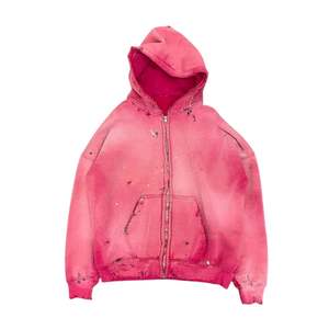 Ligero de gran tamaño diseño personalizado estampado desgastado lavado ácido sudaderas con capucha Streetwear pulóver sudaderas con capucha para hombres y mujeres - Product Image 3