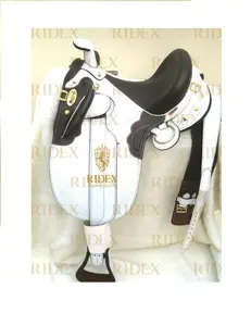 Calidad de exportación Premium White Horse Tack Saddle Estilo inglés Accesorios de cuero para montar - Product Image 1