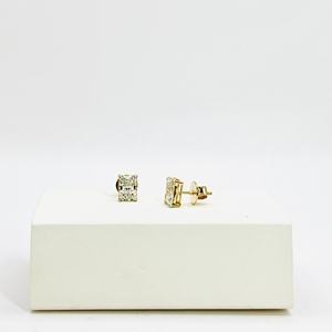 Pendientes de Diamantes de Corte Radiante de 2.00 Ct, Diseño Geométrico en Oro de 9K, Certificados por GIA, para Compromiso, Aniversario, Boda, Fiesta - Product Image 5