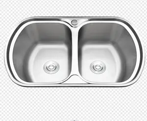 k 770 * 490毫米以色列市场模型不锈钢水槽厨房洗衣盆水槽双碗下水槽