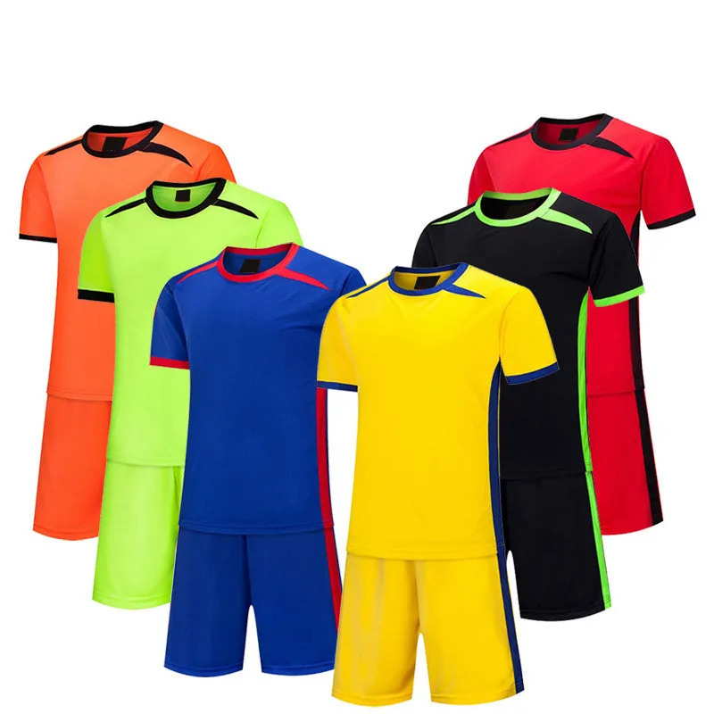Team Soccer Uniforms Blank Soccer Jersey & Shorts Adult Training Suit Sportswear Short sleeve Uniforms