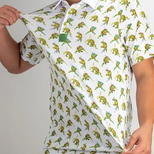 Polos personalizados para hombre sublimado con estampado de algodón 100% de alta calidad, polos elásticos sostenibles de secado rápido para hombre - Product Image 4