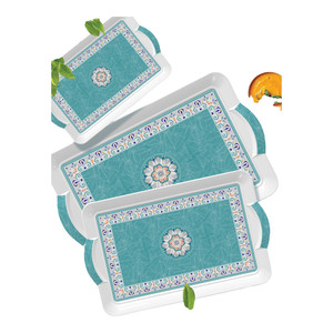 EDGE TRAY-Plateaux en mélamine de haute qualité Conception personnalisée 4 PCS Ensemble de grands plateaux servant en gros à bas prix - Product Image 4