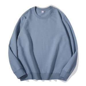 Sudadera de Cuello Redondo Extra Grande para Hombre, Color Sólido, Tejido de Algodón, Informal, para Otoño, Corte Regular - Product Image 5
