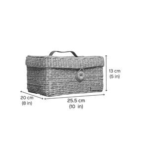 Boîte de rangement en roseau d'eau faite à la main avec poignée en cuir, écologique, naturelle, pour la maison et la décoration intérieure, vente en gros du Vietnam - Product Image 2