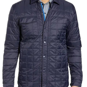 Best Selling Plain Blue Men Clothing Puffer Sports Wear Winter Casual <b>Quilted</b> Jacket Windproof Breathable Polyester Jackets - Product Image 1