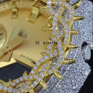 925 Plata VVS Moissanite diamante reloj Hip Hop mecánico 10KT oro automático relojes nuevo lujo personalizado diamante reloj para hombres - Product Image 2