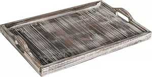 Bandeja de Servir de Madera de Acacia Ecológica de Diseño Clásico, Duradera, Segura, Estilo Moderno, para Bodas Reales, Desayunos, Comida, Decorativa - Product Image 5