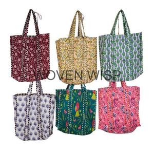 Bolso de hombro acolchado Vintage para mujer, estampado a mano, algodón floral, ecológico, sostenible, estilo bohemio, fabricación al por mayor - Product Image 1