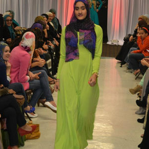 Parrot Green Colour Simple Look <b>Abaya</b> for Young Muslim <b>Girls</b> - Product Image 1
