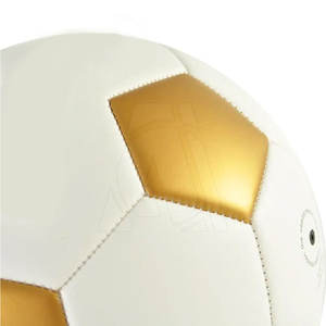 2025 Ballon de football de taille 5 de vente chaude du fabricant professionnel blanc doré - Product Image 2