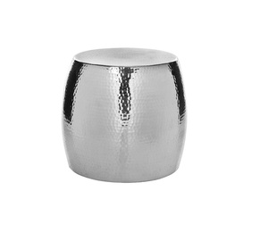 2025 Aluminium Hammered Coffee <b>Table</b> Decorative Furniture Shiny <b>Silver</b> Color Villa Decoration <b>Side</b> <b>Table</b> Round Shape - Product Image 1