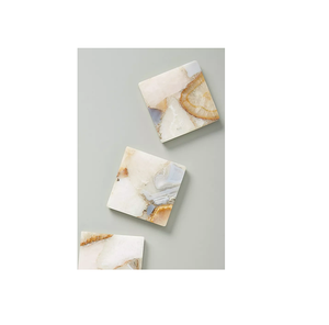 Classic Style Tableware Accessories Agate <b>Coaster</b> With <b>Gold</b> Electroplated Agate Slice at Wholesale Price With Premium Quality - Product Image 1