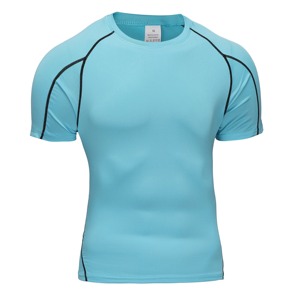 Nouvelles chemises de gymnastique à manches courtes de haute qualité Personnaliser la conception imprimée Rash Guard Premium Slim Fit Respirant Jogging Wear - Product Image 5