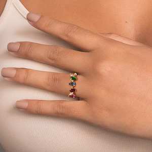 Anillo chapado en oro auténtico de 18 quilates, accesorios de anillo de diamante auténtico, anillo de oro auténtico para joyería de moda para mujer - Product Image 4