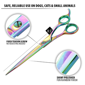 Suministros para perros y gatos, accesorios para mascotas, recortadores de animales, 7 ", productos rectos multicolores para mascotas, tijeras de aseo - Product Image 5